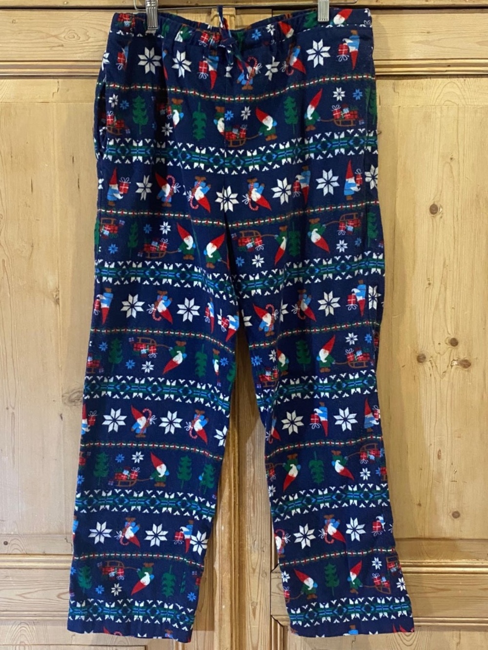 Hanna Andersson Holiday "Gnome sweet Gnome" Flannel Pajama Bottoms Size Large